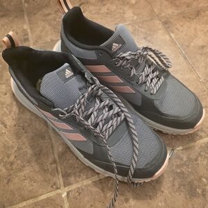 Adidas Men's Gray and Pink Sneakers